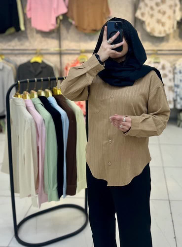شومیز زنانه داماس نسکافه ای